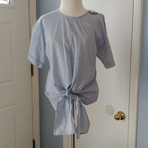 Baby Blue & White stripe top